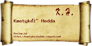Kmetykó Hedda névjegykártya